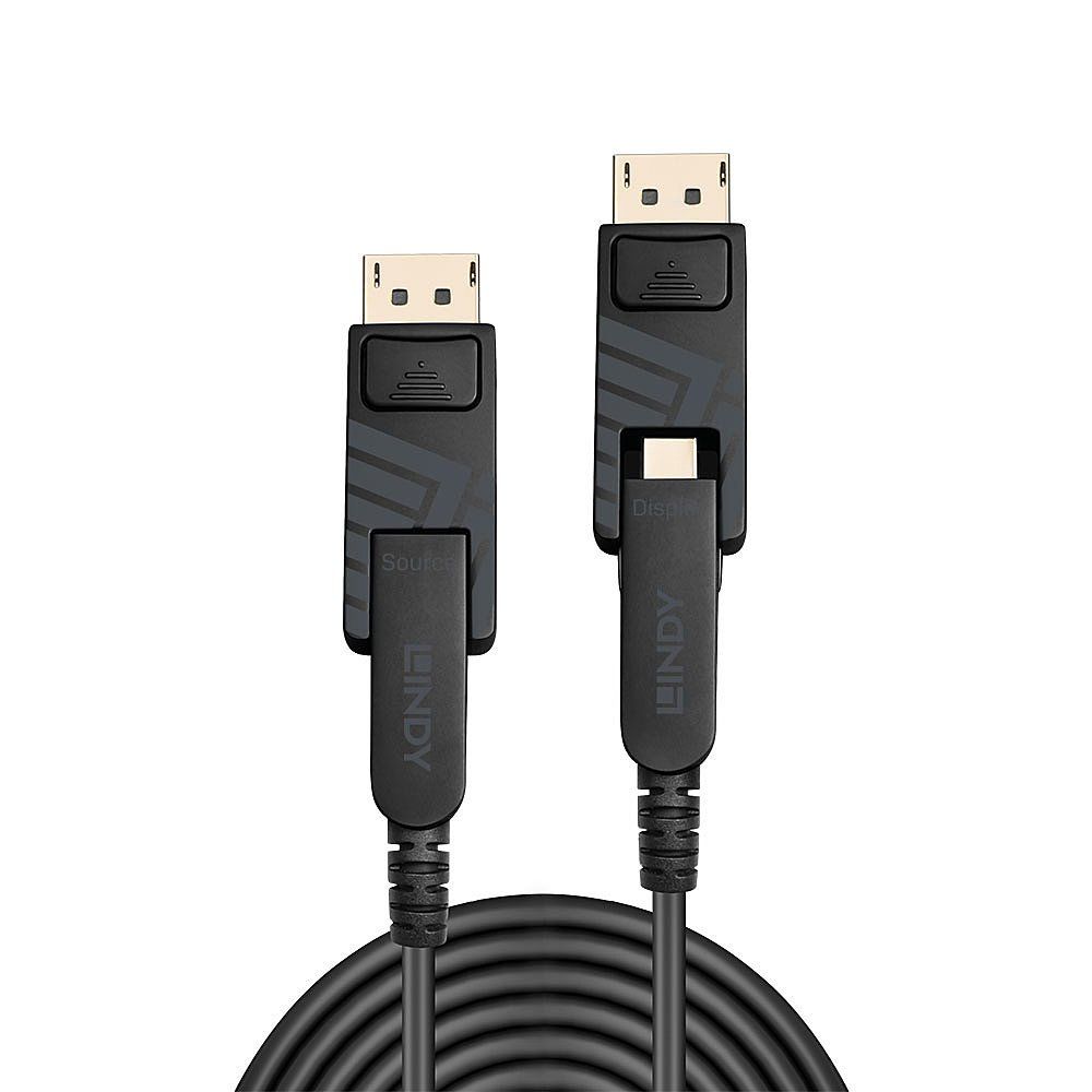 Lindy 40m Fibre Optic Hybrid Mini DisplayPort 1.4 Cable with Detachable DP Connectors - Image 1