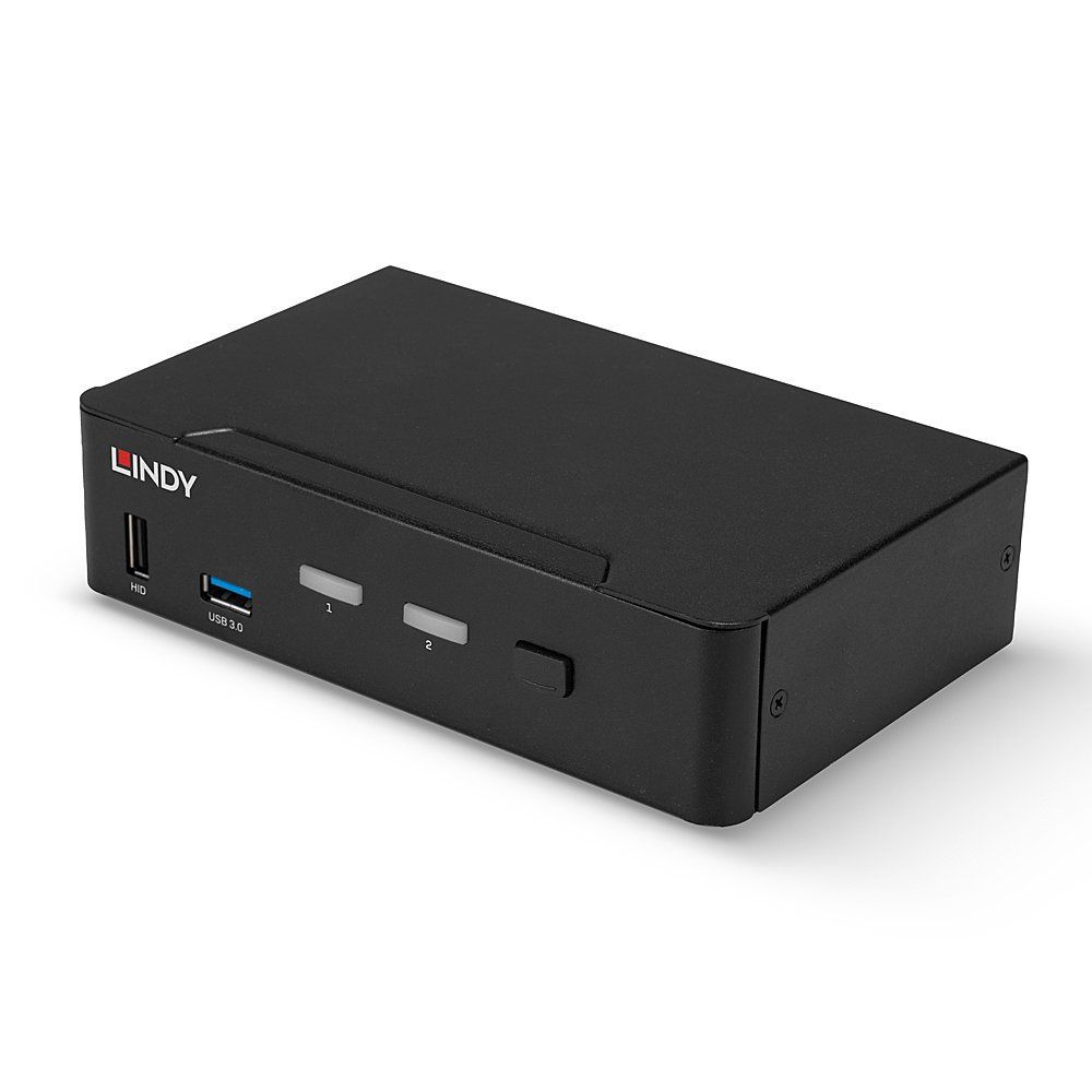 Lindy 2 Port DisplayPort 1.4, USB 3.0 and Audio KVM Switch - Image 1