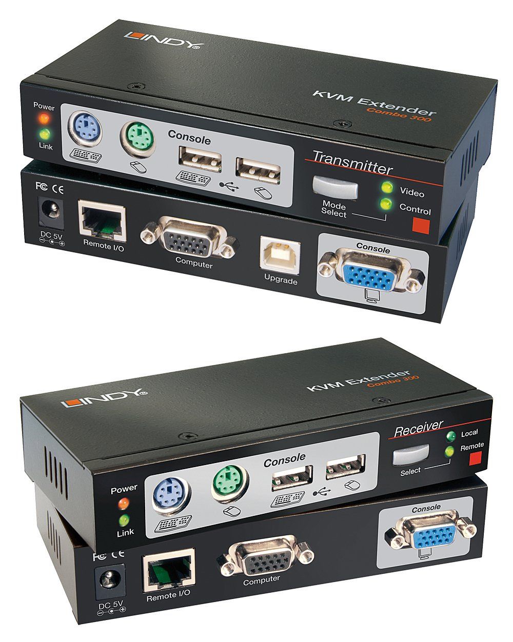 Lindy 300m CAT5 KVM Extender Combo, USB and VGA - Image 1