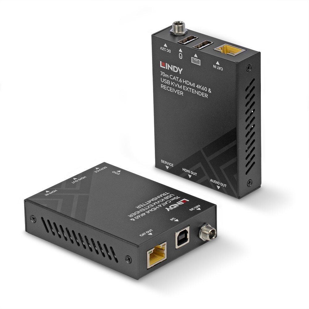 Lindy 70m Cat.6 HDMI 4K60 USB and Audio KVM Extender - Image 1