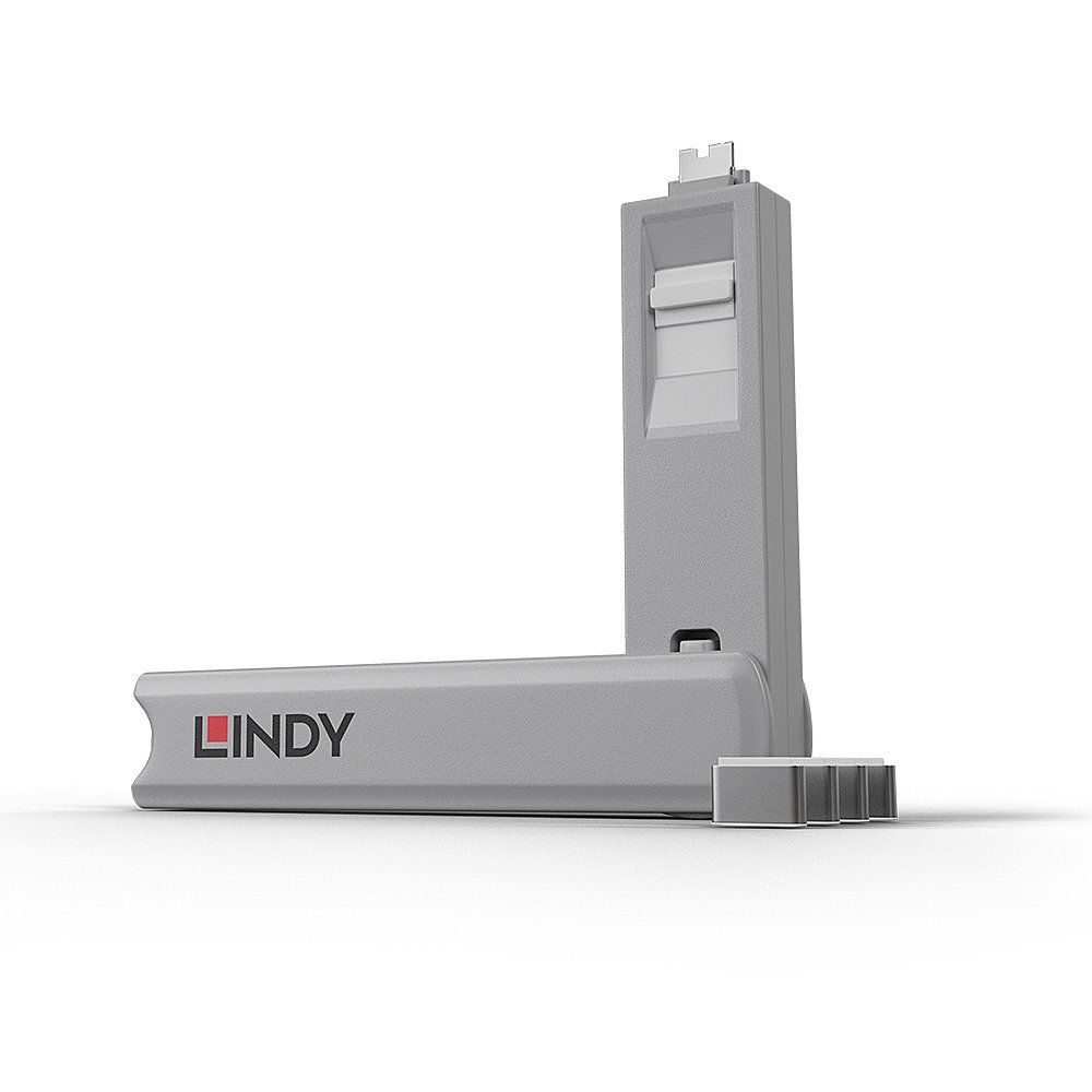 Lindy USB Type C Port Blocker Key - Pack of 4 Blockers, White - Image 1