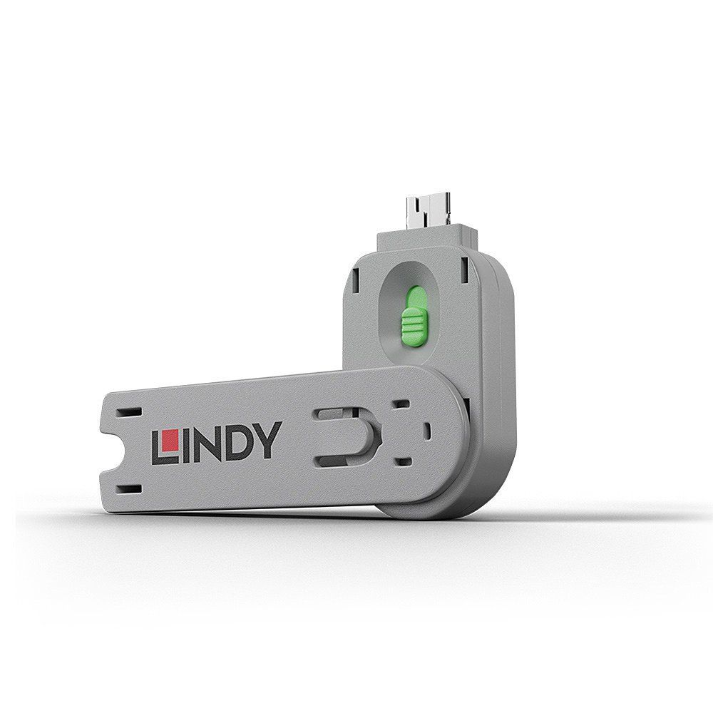 Lindy USB Type A Port Blocker Key, Green - Image 1