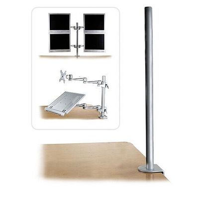 Lindy 700mm Desk Clamp Pole Silver