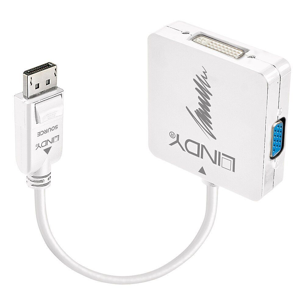 Lindy DisplayPort 1.2 to HDMI 1.4, DVI and VGA Active Converter - Image 1