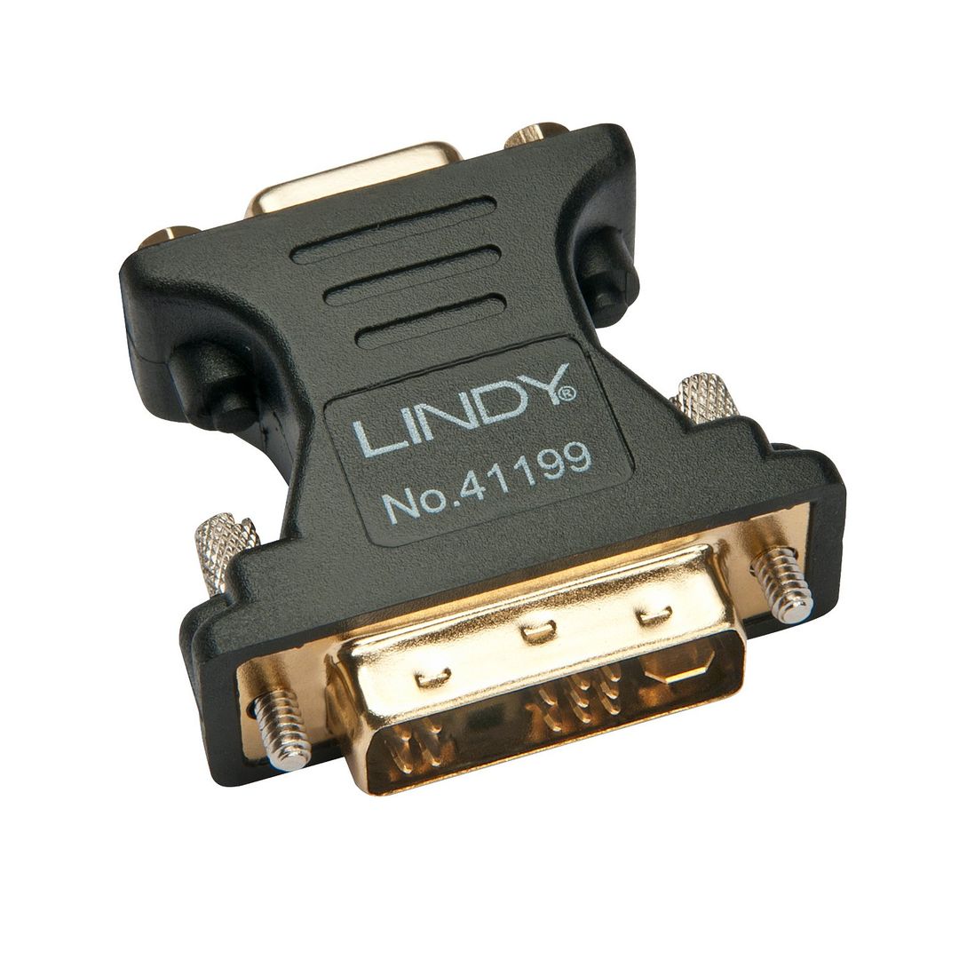 Lindy DVI-A Male to VGA Female Adapter, Black - Image 1