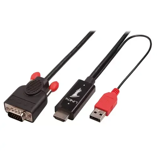 Lindy 1m HDMI to VGA Converter Adapter Cable Black - Image 1