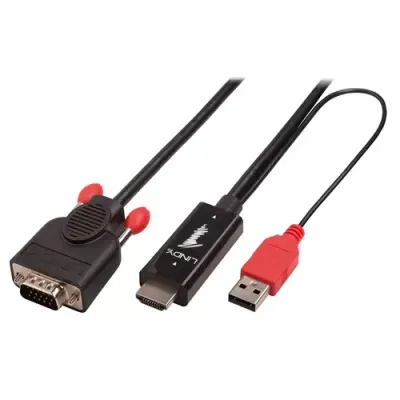 Lindy 1m HDMI to VGA Converter Adapter Cable Black