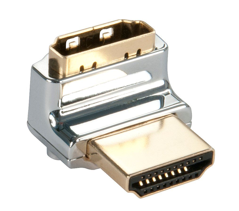 Lindy CROMO HDMI Male to HDMI Female 90 Degree Right Angle Adapter - Up - Image 1