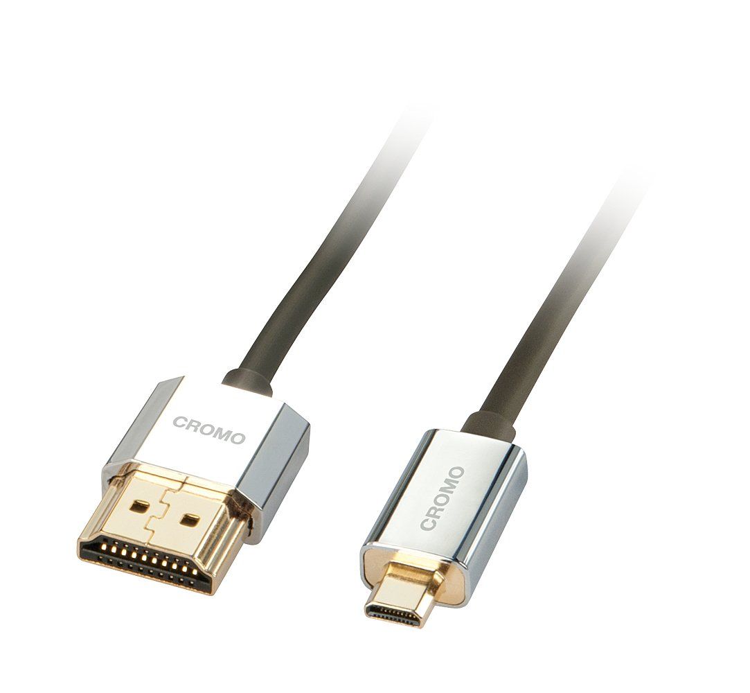 Lindy 1m CROMO Slim High Speed HDMI to Micro HDMI Cable with Ethernet - Image 1