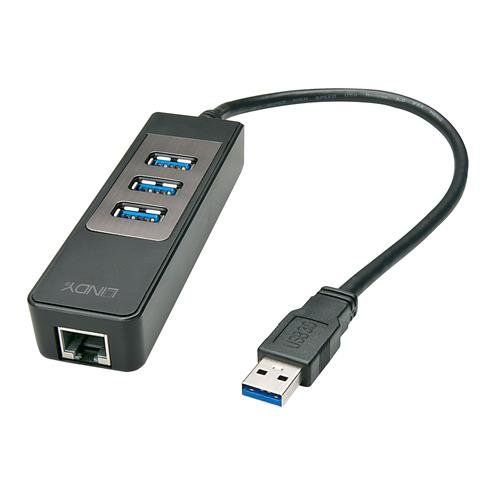 Lindy USB 3.0 Hub and Gigabit Ethernet Converter - Image 1