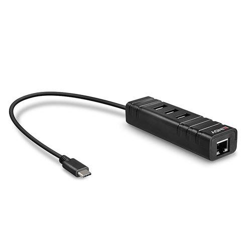 Lindy USB 3.2 Type C Hub and Gigabit Ethernet Converter - Image 1