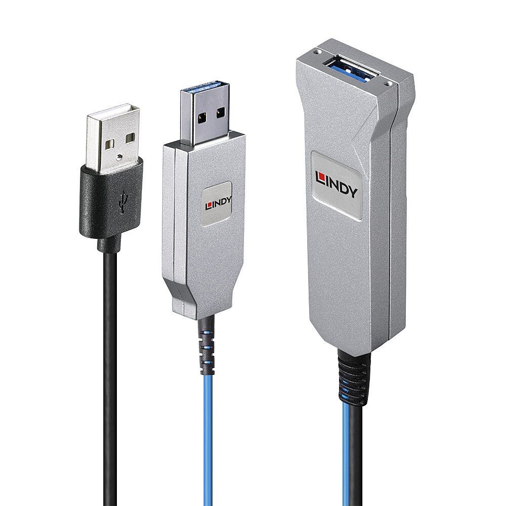 Lindy 30m Fibre Optic USB 3.0 Cable - Image 1
