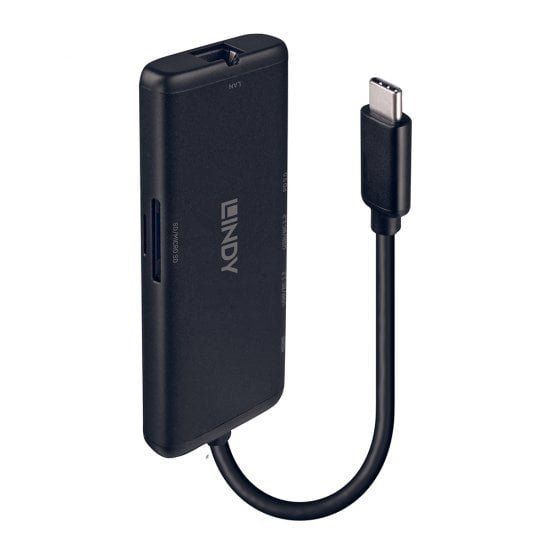 Lindy DST-Mini USB-C Laptop Mini Docking Station with 4K Support and 100W Pass-Through Charging - Image 1