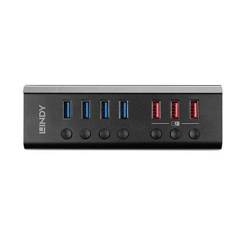Lindy 4 Port USB 3.0 Hub with 3 Quick Charge 3.0 Ports - Image 1