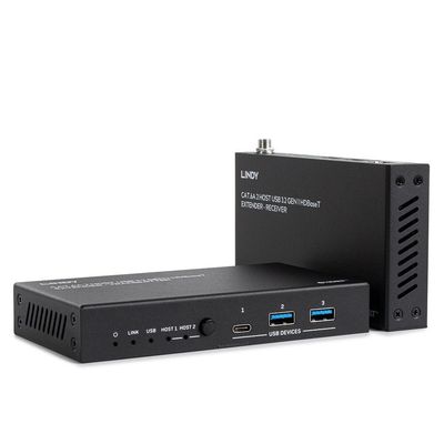 Lindy 100m Cat.6A 2 Host USB 3.2 Gen 1 HDBaseT Extender - Thumbnail 2