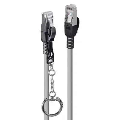 Lindy 2m Cat.6A S/FTP Locking Network Cable. Grey - Thumbnail 2
