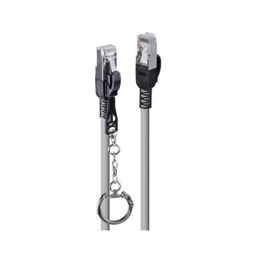 Lindy 5m Cat.6A S/FTP Locking Network Cable. Grey - Image 1