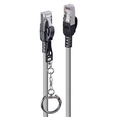 Lindy 15m Cat.6A S/FTP Locking Network Cable. Grey