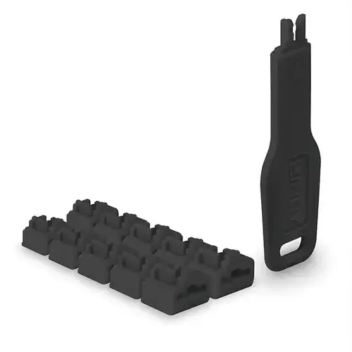Lindy RJ45 Port Locks Black 10x + 1 Key - Image 1