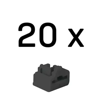 Lindy RJ-45 Port Blockers (Without Key) - Pack of 20, Black - Thumbnail 2