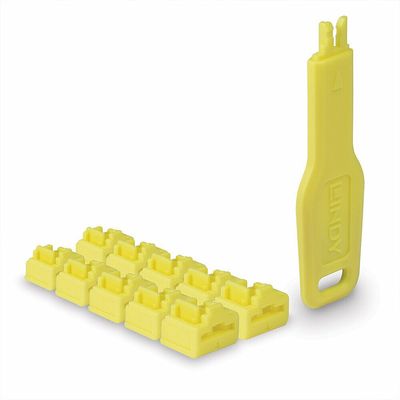 RJ45 PORT LOCKS YELLOW 10X + 1