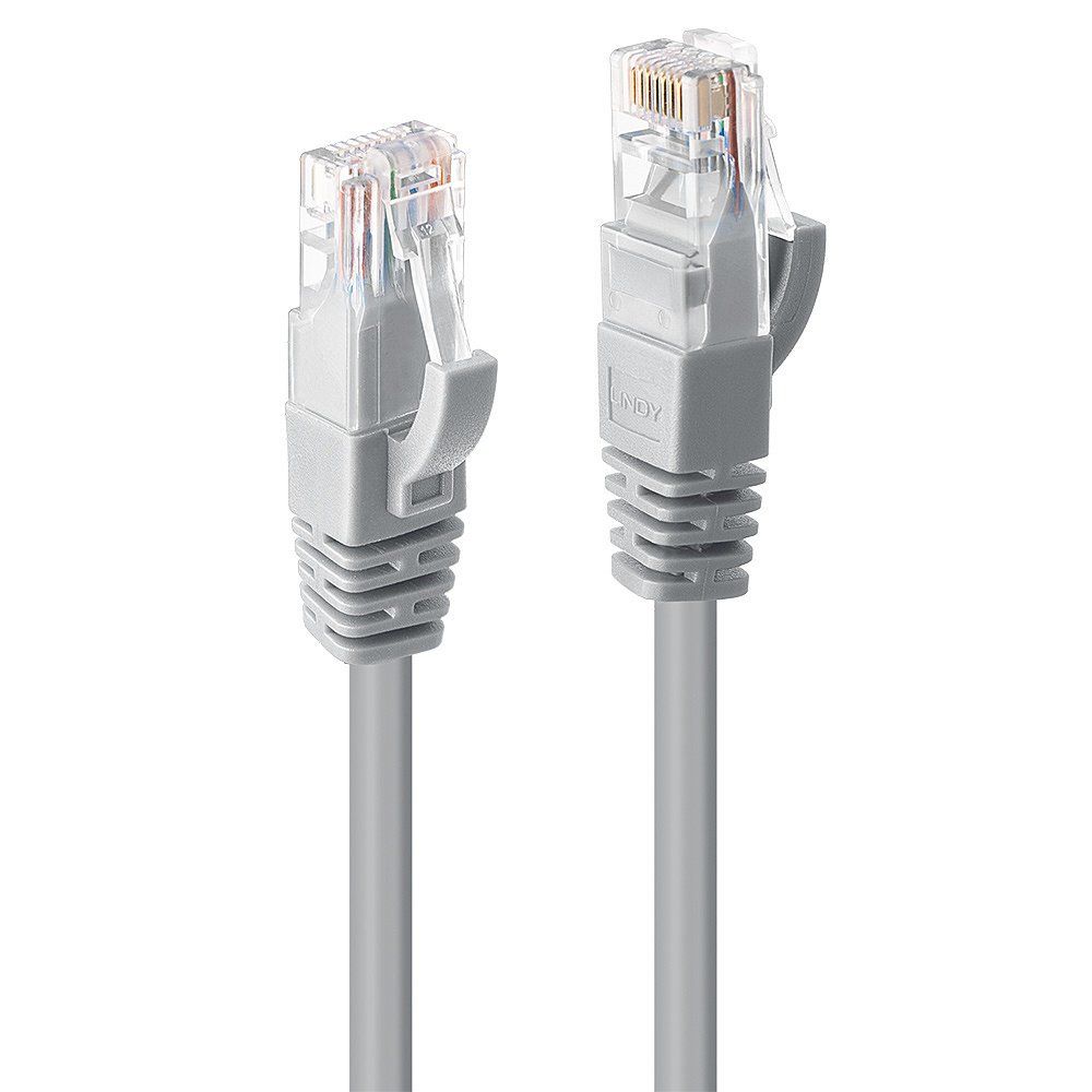 Lindy 15m Cat.6 U/UTP Network Cable. Grey - Image 1