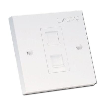 Lindy CAT6 Single Wall Plate with 1 x RJ-45 Shuttered Socket Unshielded