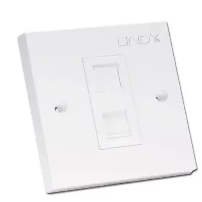 Lindy CAT6 Single Wall Plate with 1 x RJ-45 Shuttered Socket Unshielded - Thumbnail 2