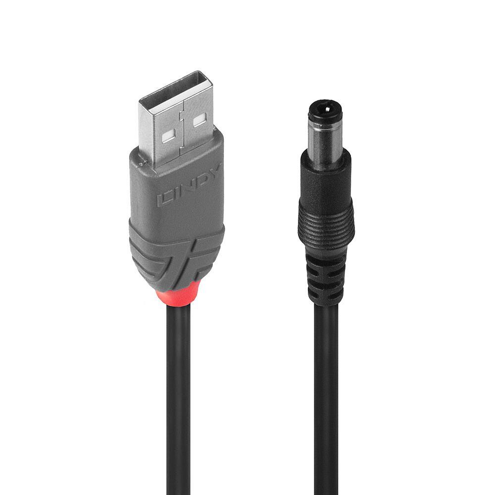 Lindy USB 2.0 Type A to 5.5mm DC Cable, 1.5m - Image 1