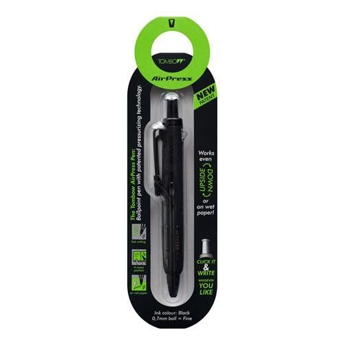 Tombow Airpress Retractable Ballpoint Pen 0.7Mm Tip Black Barrel Black Ink - Bc-Ap12 - Image 1