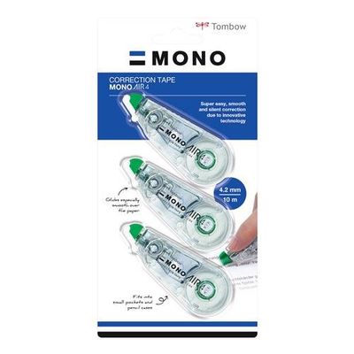Tombow Mono Air Correction Tape Roller 4.2Mmx10m White (Pack 2 + 1 Free) - Ct-Ca4-3P