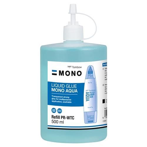 Tombow MONO Aqua PT-WTC Liquid Glue Refill Transparent 500ml - PR-WTC - Image 1