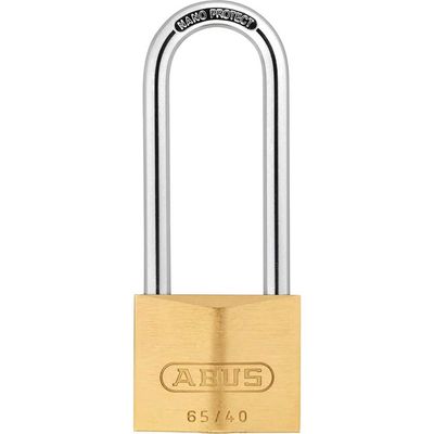 Abus 65 Series Brass Padlock With 63mm Long Shackle 40mm Extra Long