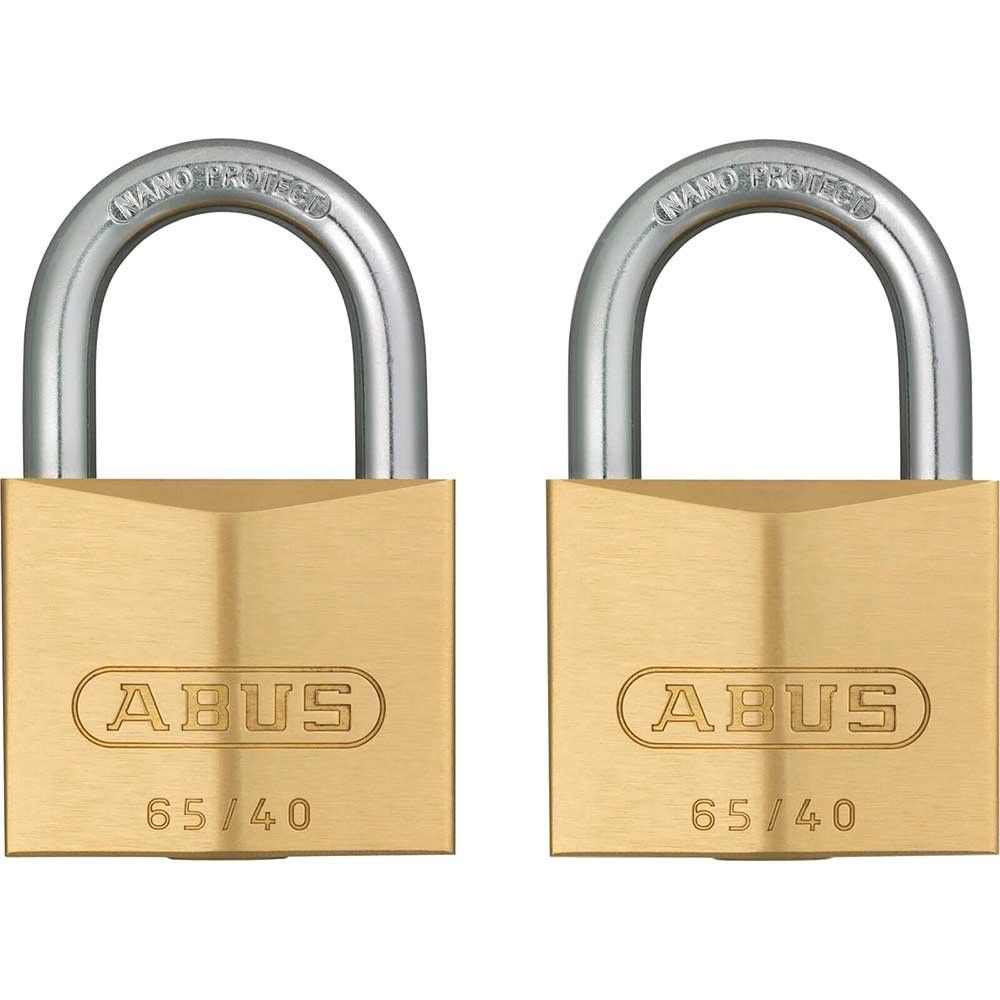 Abus 65 Series Compact Brass Padlock 40mm Standard Keyed Alike - Image 1