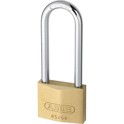 Abus 65 Series Compact Brass Padlock Keyed Alike 50mm Extra Long 6504