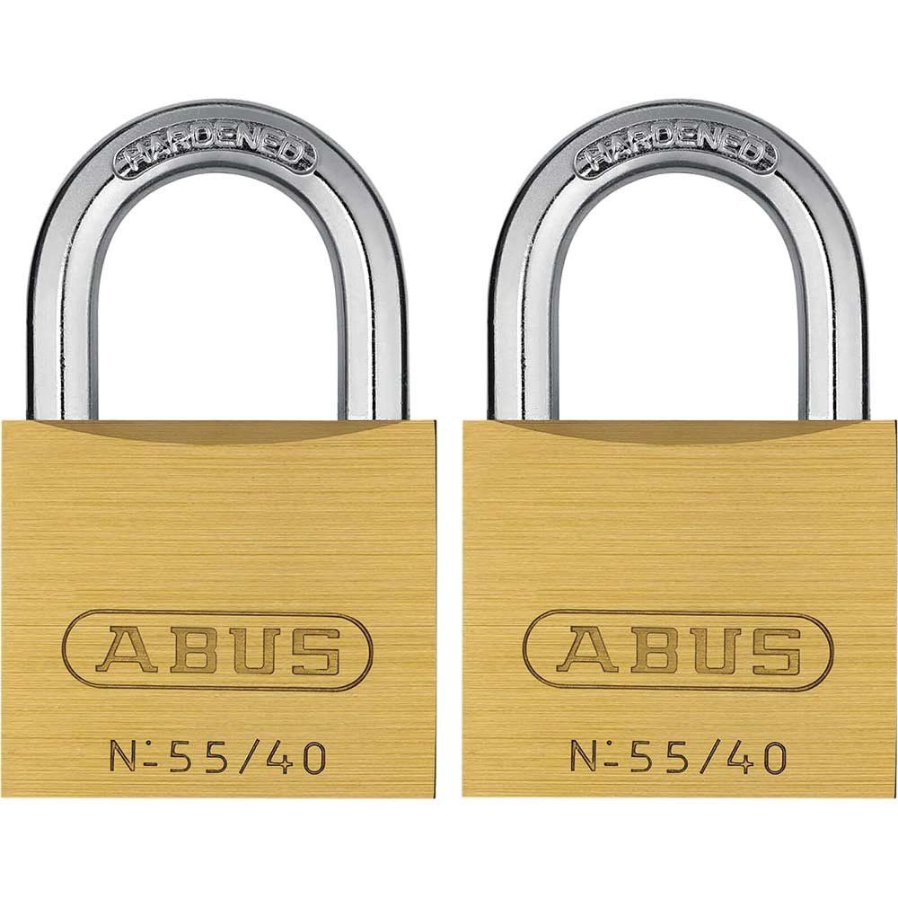 Abus 55 Series Basic Brass Padlock Pack of 2 Keyed Alike 40mm Standard - Image 1