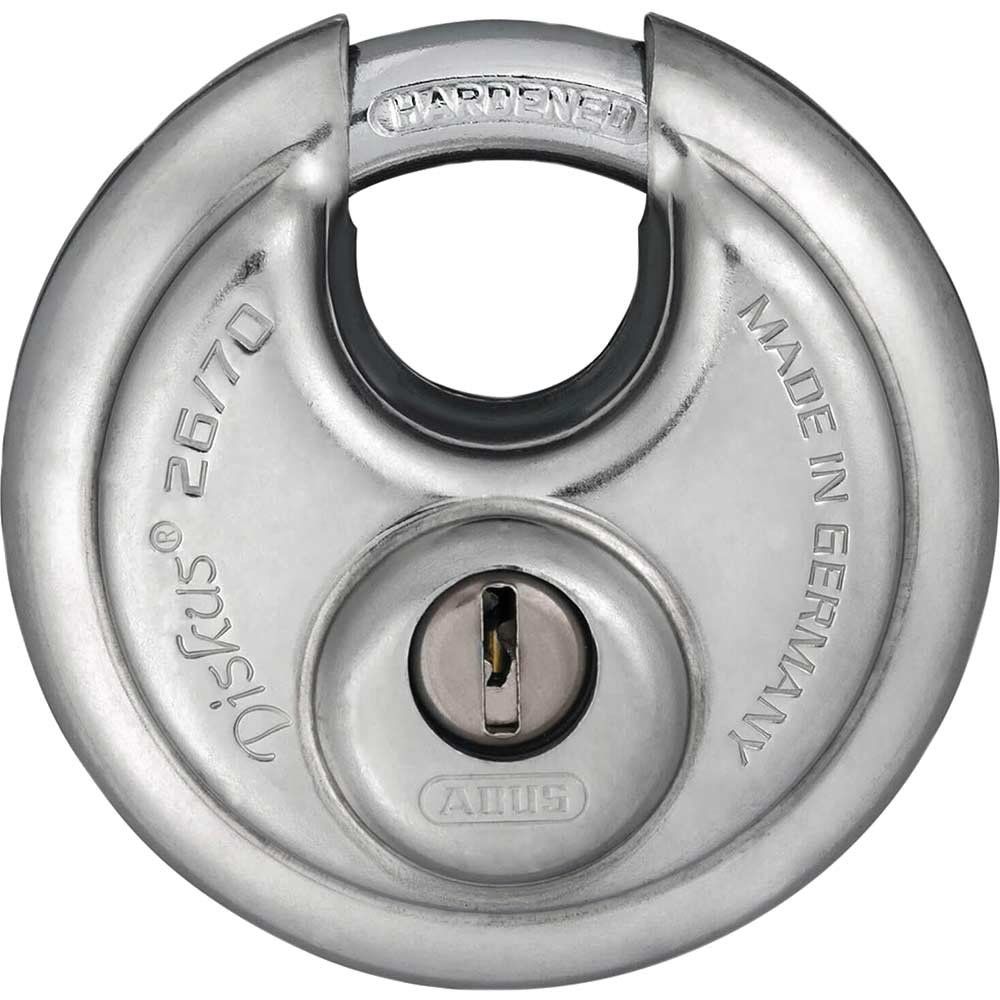 Abus 26 Series Diskus Stainless Steel Bodied Padlock 70mm Standard - Image 1