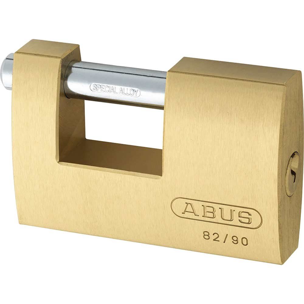 Abus 82 Series Monoblock Brass Shutter Padlock 90mm Standard - Image 1