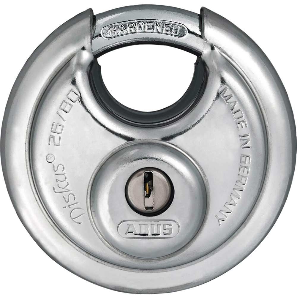 Abus 26 Series Diskus Stainless Steel Bodied Padlock 80mm Standard - Image 1