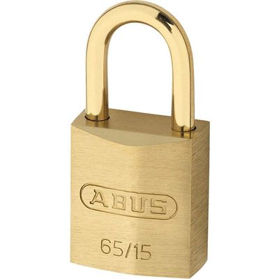 Abus 65 Series Brass Padlock With Brass Shackle 15mm Standard