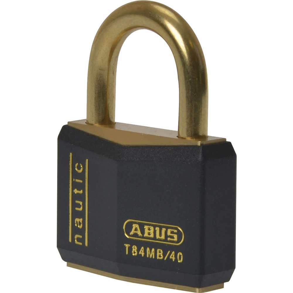 Abus Black T84 Inox Series Brass Padlock 40mm Standard - Image 1