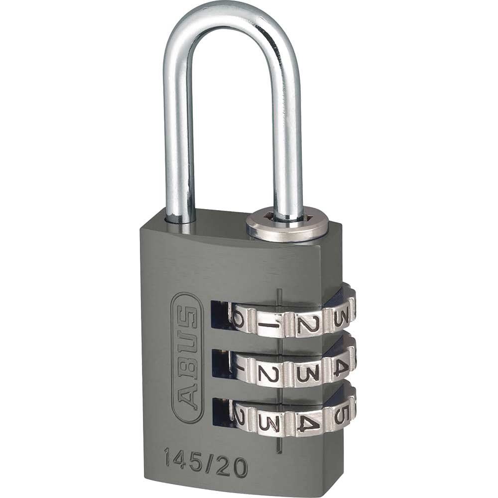 Abus 145 Series Aluminium Combination Padlock 20mm Titanium Standard - Image 1