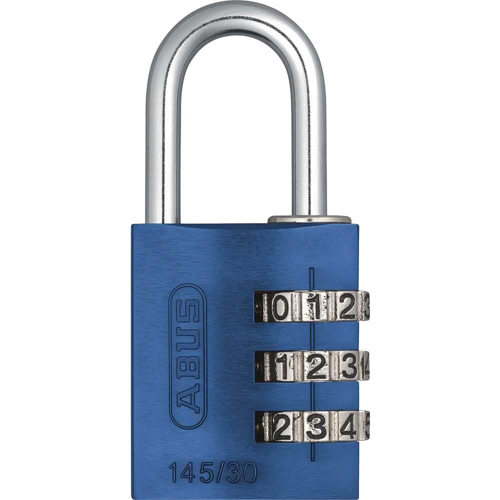 Abus 145 Series Aluminium Combination Padlock 30mm Blue Standard - Image 1