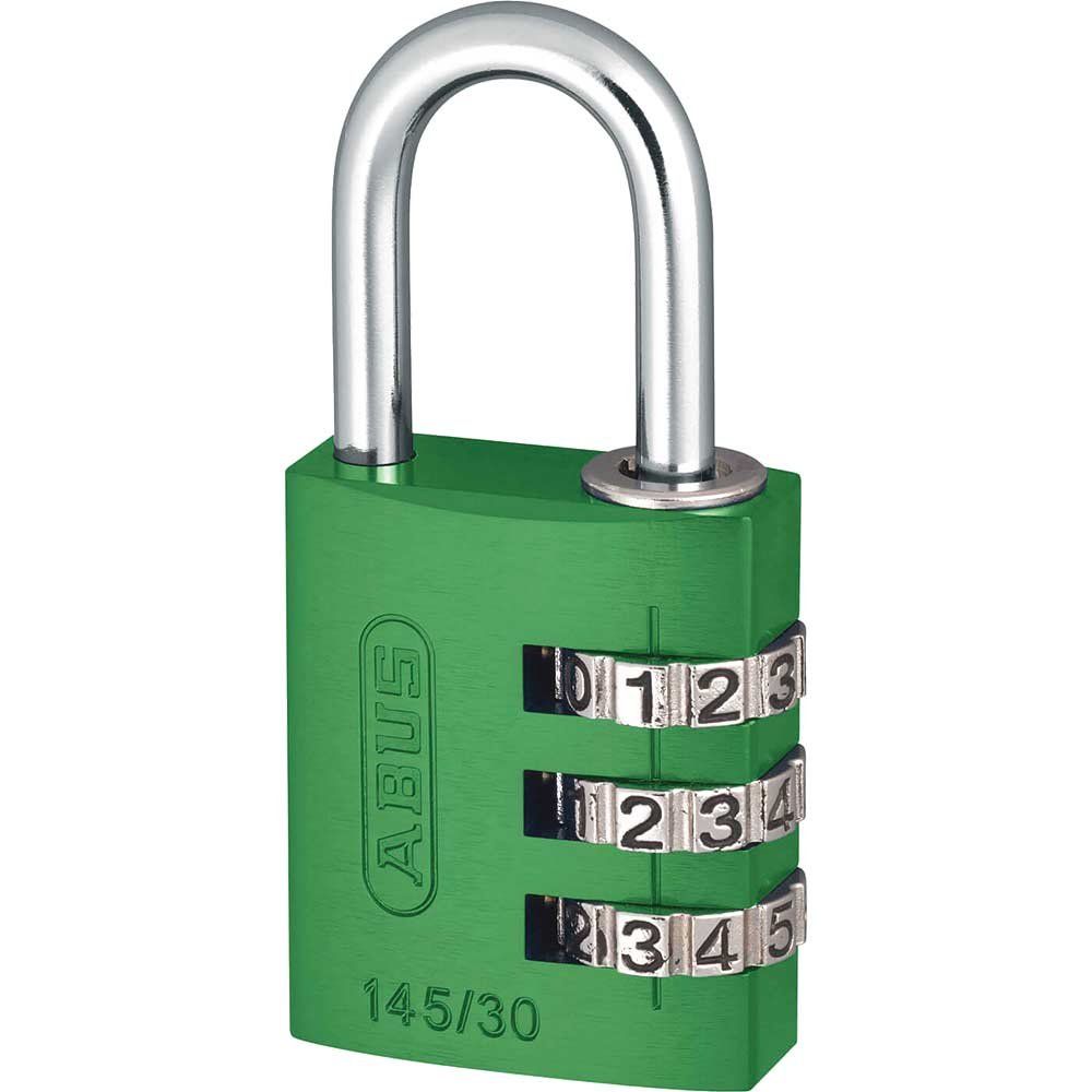 Abus 145 Series Aluminium Combination Padlock 30mm Green Standard - Image 1