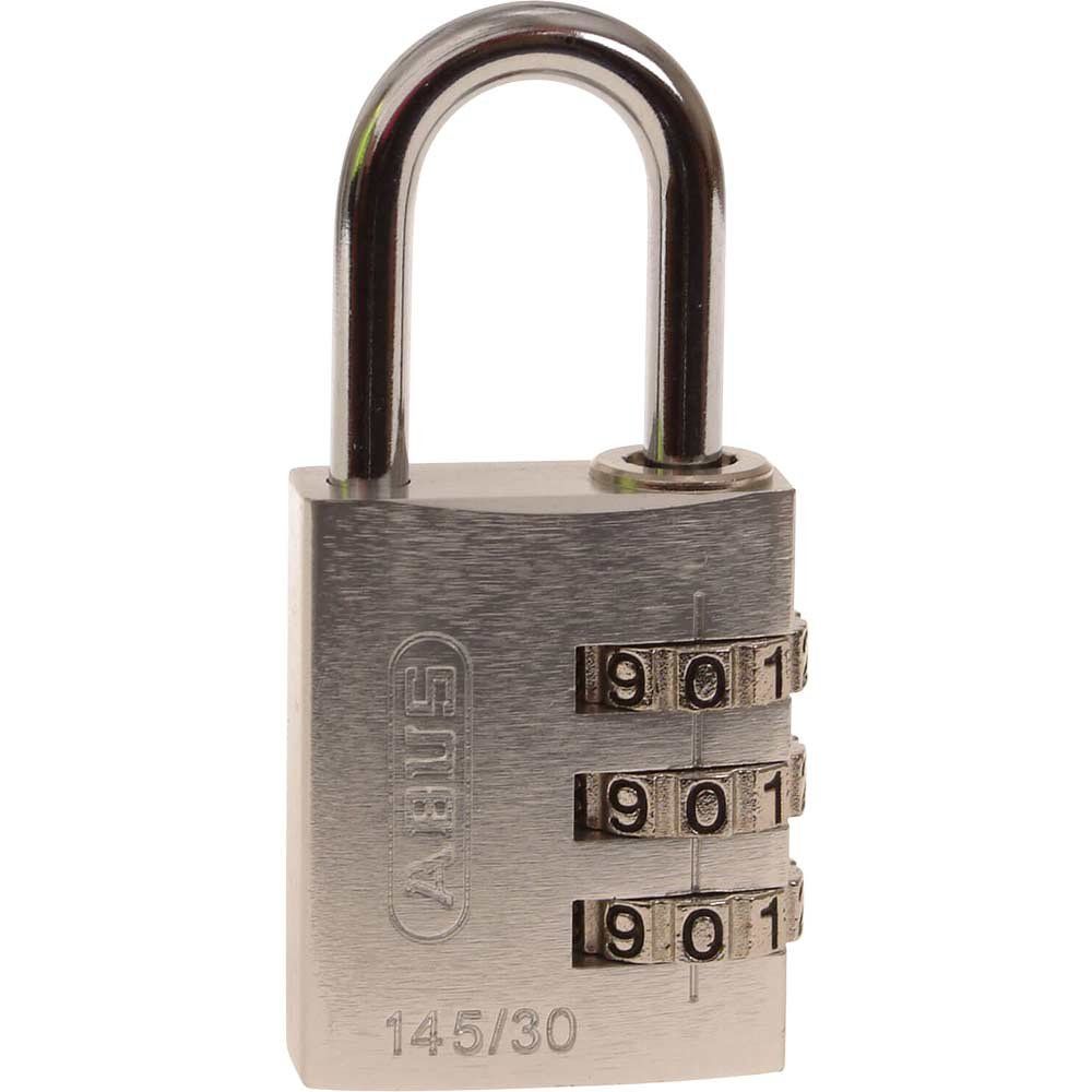 Abus 145 Series Aluminium Combination Padlock 30mm Silver Standard - Image 1
