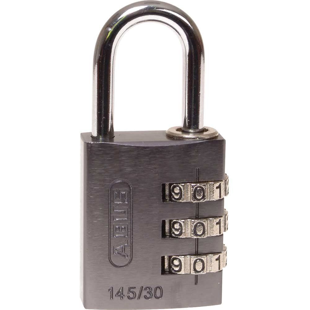 Abus 145 Series Aluminium Combination Padlock 30mm Titanium Standard - Image 1