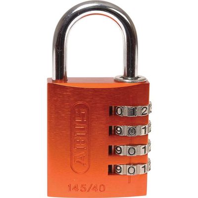 Abus 145 Series Aluminium Combination Padlock 40mm Orange Standard