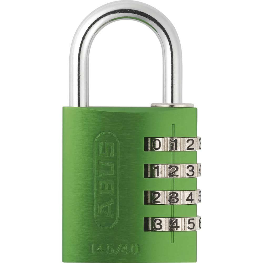 Abus 145 Series Aluminium Combination Padlock 40mm Green Standard - Image 1