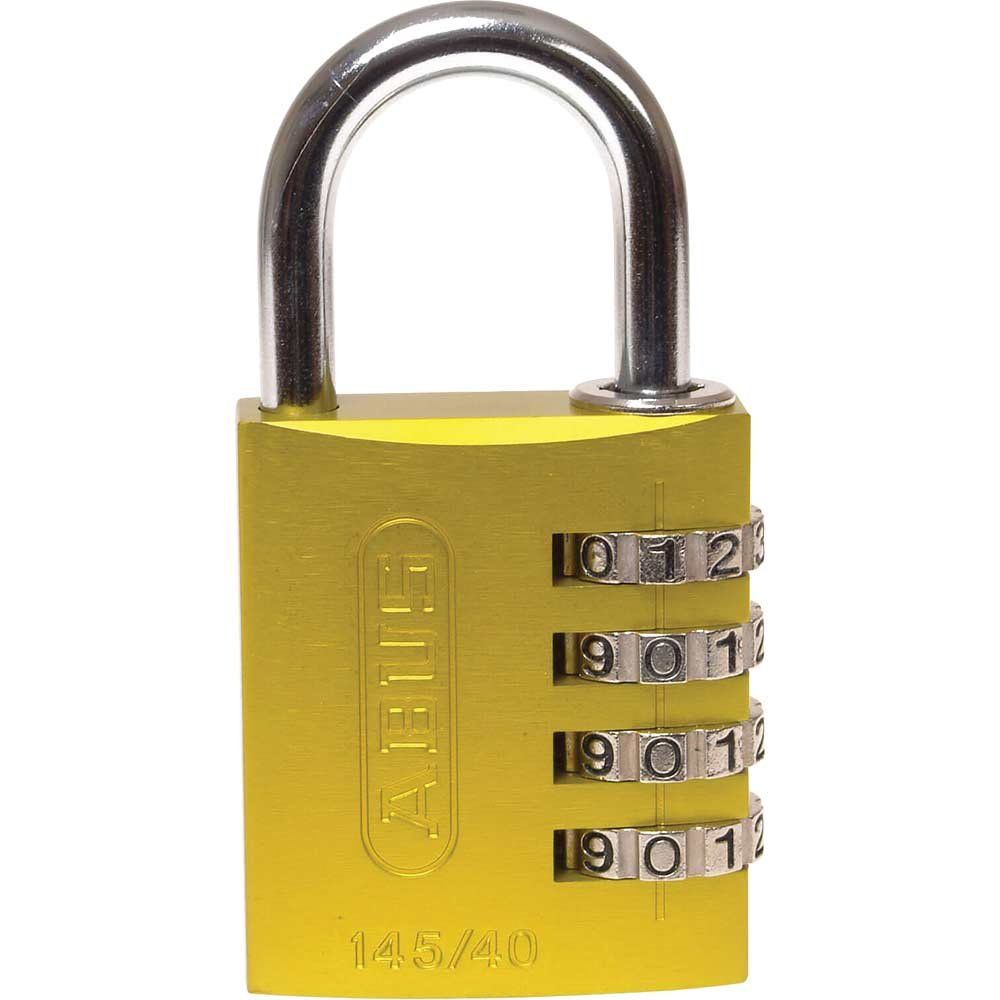 Abus 145 Series Aluminium Combination Padlock 40mm Yellow Standard - Image 1