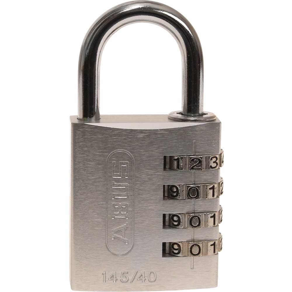 Abus 145 Series Aluminium Combination Padlock 40mm Silver Standard - Image 1